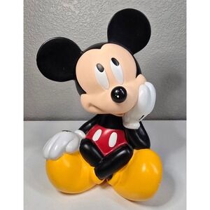 Disney Mickey Mouse Sitting Pose Ceramic Coin Bank Vintage Collectible 90s